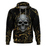 Skull Mable Golden Abstract Art Hoodie Fuck You Excuses Learn To Admit When You Fuck Up