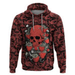 Skull pattern Hoodie I Love You Berry Much
