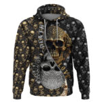Skull Pattern Hoodie Love and Death
