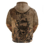 Skull Pirate Hoodie Revenge Vintage Style Art