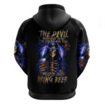 Skull Reaper Hoodie The Devil Whispered To Me I Whisper Back Bring Beer DT01