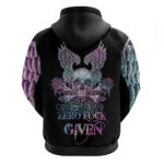 Skull Wings Roses - Zero Fuck Given Hoodie