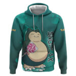 Snorlax Pok Hoodie Chill Mint Cartoon Bubble Style