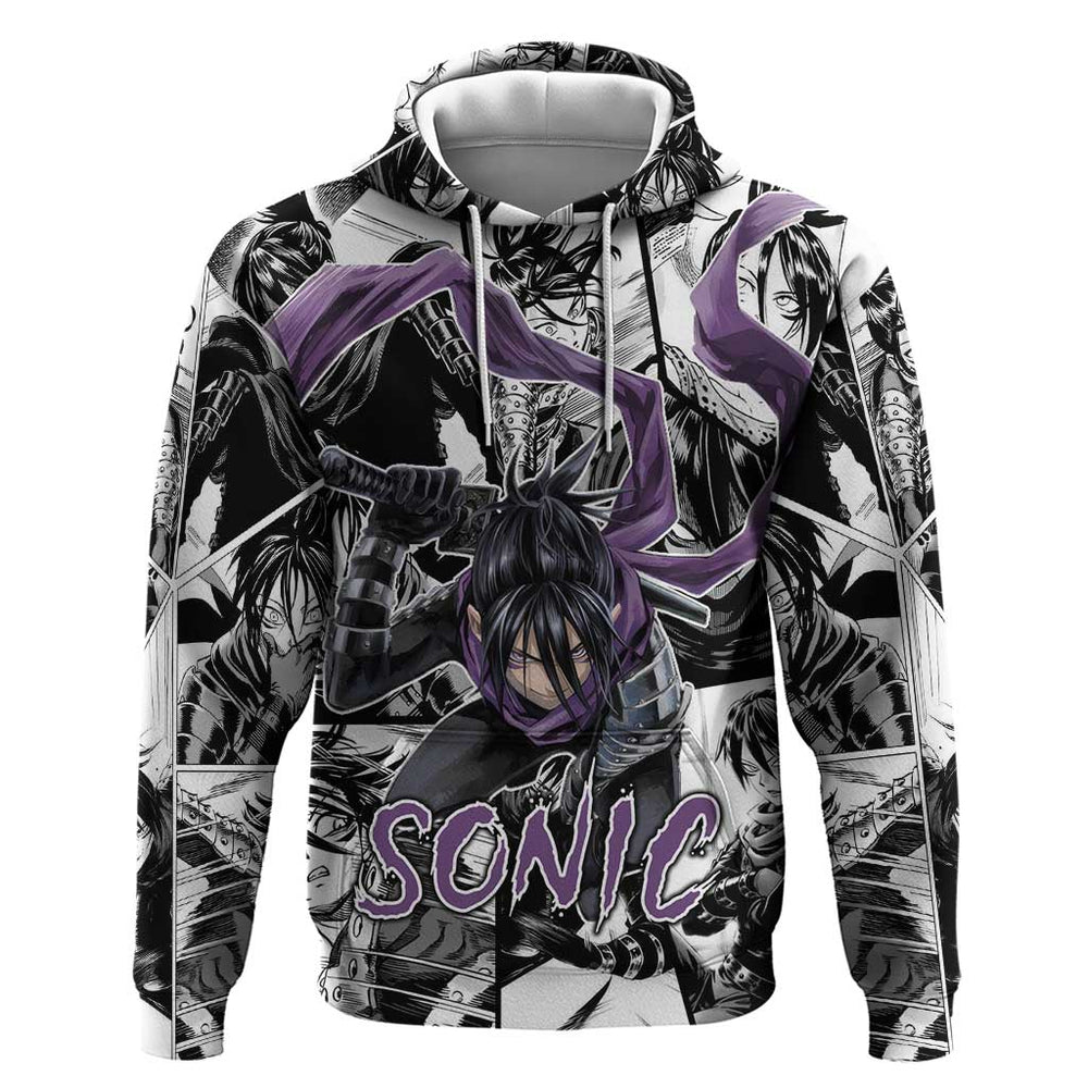 Sonic - One Punch Man Hoodie Anime Mix Manga Style Sonic - One Punch Man Hoodie Anime Mix Manga Style