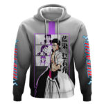 Sosuke Aizen Bleach Hoodie with Cunning Pose and Strategic Design