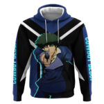 Spike Spiegel Cowboy Bebop Hoodie with Cool Gun Pose and Stylish Space Design