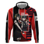 Spy x Family Yor Forger Hoodie with Assassin Outfit and Red Black Anime Design