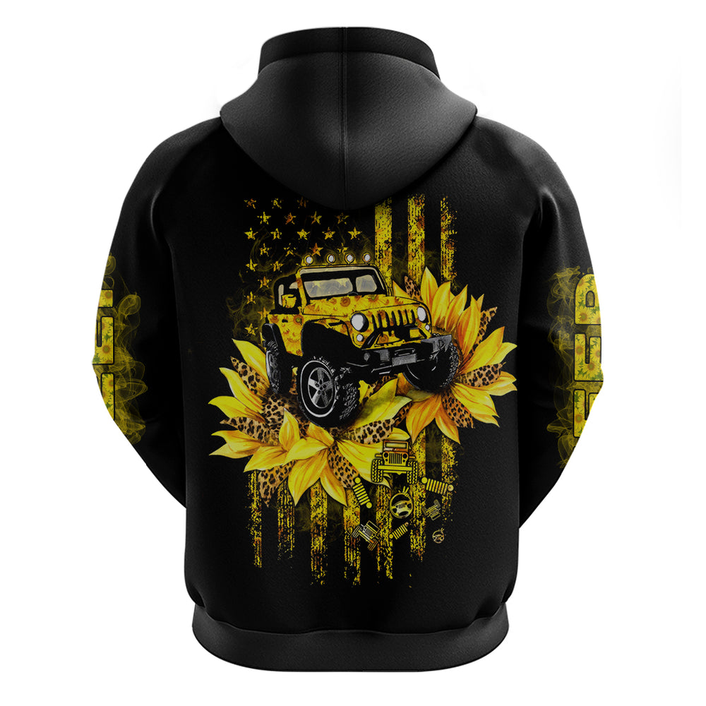 Sunflower Jeep Hoodie American Flag Sunflower Jeep DT01 Sunflower Jeep Hoodie American Flag Sunflower Jeep DT01