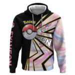 Sylveon Pok Hoodie Pastel Ribbon Comic Style