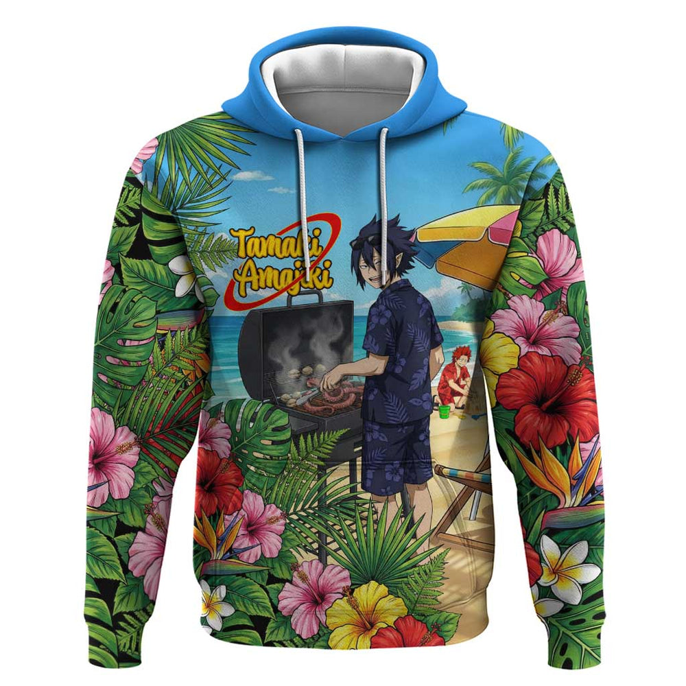 Tamaki Amajiki Summer Chill Hoodie Tropical Anime Beach Scene Tamaki Amajiki Summer Chill Hoodie Tropical Anime Beach Scene