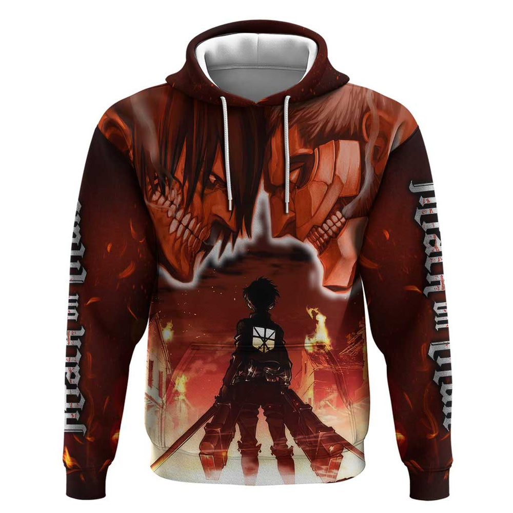 Burning Attack on Titan Hoodie Anime Mix Trippy Style Burning Attack on Titan Hoodie Anime Mix Trippy Style