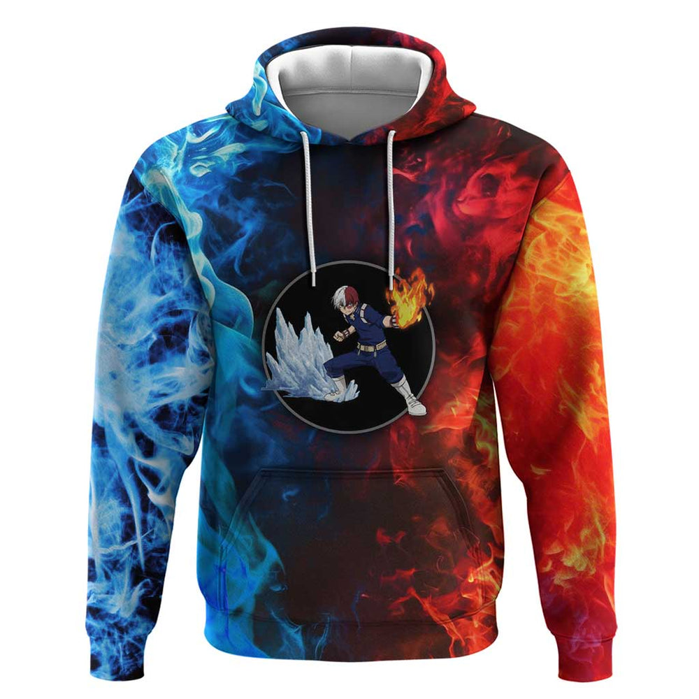 Burning Fire Shoto My Hero Academia Hoodie Anime Style Burning Fire Shoto My Hero Academia Hoodie Anime Style