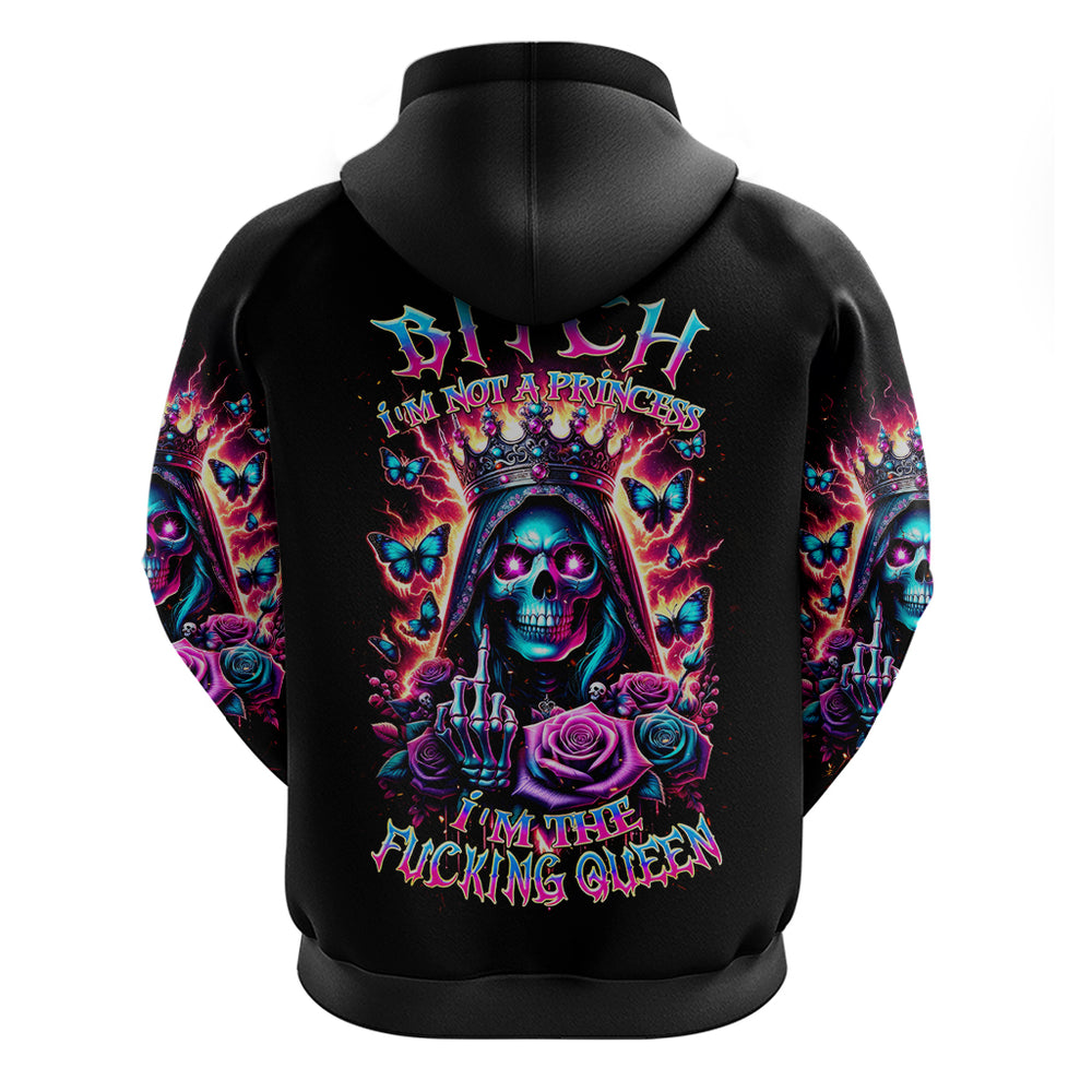 Thunder Skull Hoodie Bitch I'm Not A Princess I'm The Fucking Queen DT01 Thunder Skull Hoodie Bitch I'm Not A Princess I'm The Fucking Queen DT01