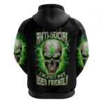 Thunder Skull Hoodie I'm Not Anti-Social I Must Not User Friendly DT01