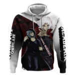 Tomura Shigaraki Hoodie Dark Anime Villain Illustration with Red Energy Aura