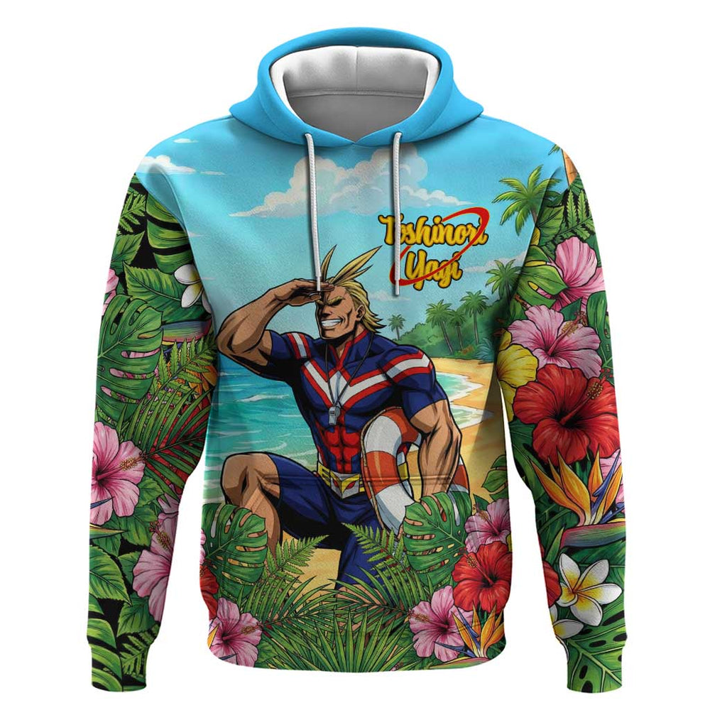 Toshinori Yagi Summer Chill Hoodie Heroic Tropical Anime Art Toshinori Yagi Summer Chill Hoodie Heroic Tropical Anime Art