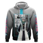 Toshiro Hitsugaya Bleach Hoodie with Ice Dragon and Cool Battle Pose Design