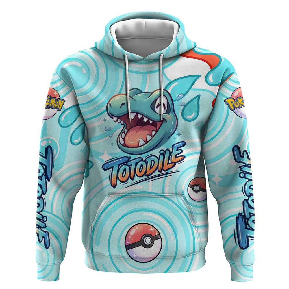 Totodile Hoodie Vibrant Kawaii Splash Pop Art Totodile Hoodie Vibrant Kawaii Splash Pop Art