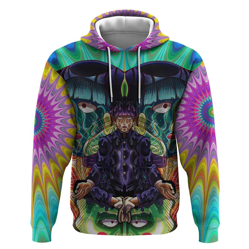 Trippy Meditating Shigeo Kageyama Mob Psycho 100 Hoodie Trippy Mix Anime Style Trippy Meditating Shigeo Kageyama Mob Psycho 100 Hoodie Trippy Mix Anime Style