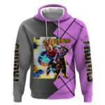 Trunks Dragon Ball Hoodie with Sword and Super Saiyan Battle Pose Design