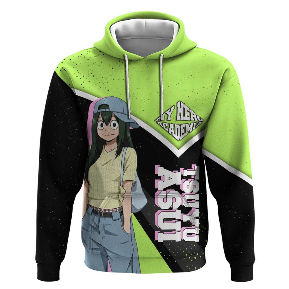Tsuyu Asui My Hero Academia Hoodie Anime Grunge Splatter Graphic Style Tsuyu Asui My Hero Academia Hoodie Anime Grunge Splatter Graphic Style