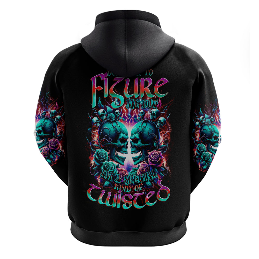 Twin Skull Hoodie Don't Try Figure Me out I'm A Special Kind Of Twisted DT01 Twin Skull Hoodie Don't Try Figure Me out I'm A Special Kind Of Twisted DT01