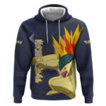 Typhlosion Pok Hoodie Fierce Flame Burst Vector Style