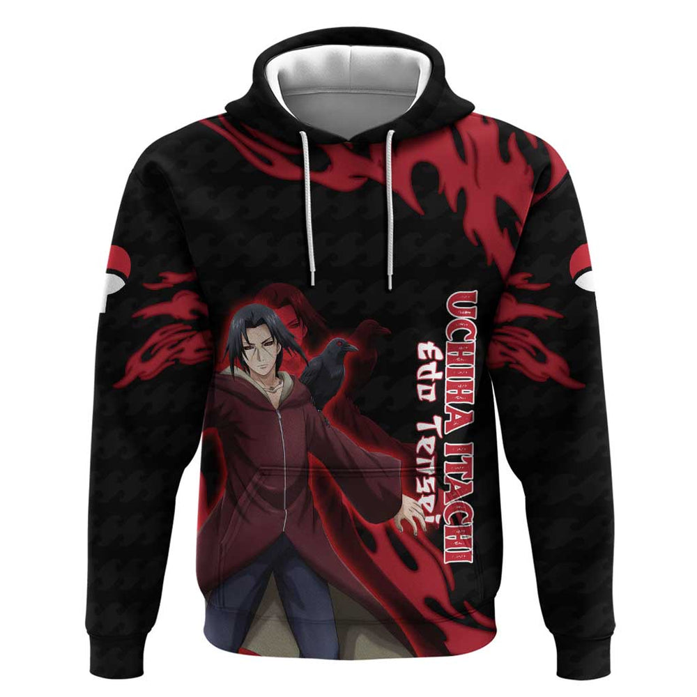 Uchiha Itachi Edo Tensei Naruto Hoodie Crimson Flame Anime Resurrection Style Uchiha Itachi Edo Tensei Naruto Hoodie Crimson Flame Anime Resurrection Style