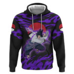 Uchiha Sasuke Naruto Hoodie Electric Flame Anime Sunrise Style