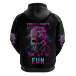 Underestimate Me Rose Skull Hoodie