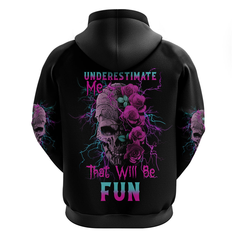 Underestimate Me Rose Skull Hoodie Underestimate Me Rose Skull Hoodie