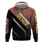 Usopp One Piece Hoodie with Slingshot and Courageous Adventure Pose Design