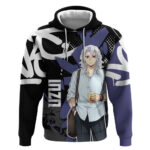 Uzui Tengen Demon Slayer Hoodie Purple Black Graffiti Anime