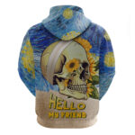 Van Gogh Style Skull Hoodie Hello My Friend