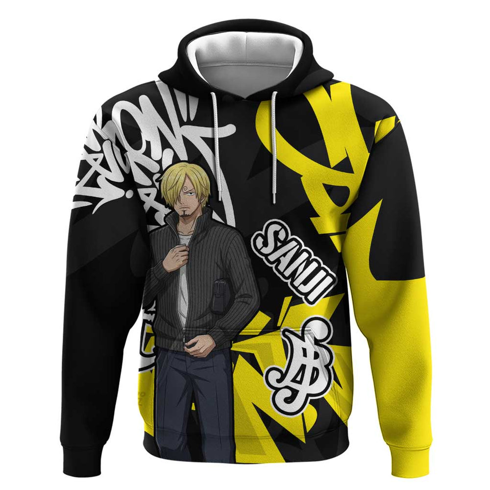 Vinsmoke Sanji One Piece Hoodie Graffiti Street Art Anime Collage Vinsmoke Sanji One Piece Hoodie Graffiti Street Art Anime Collage