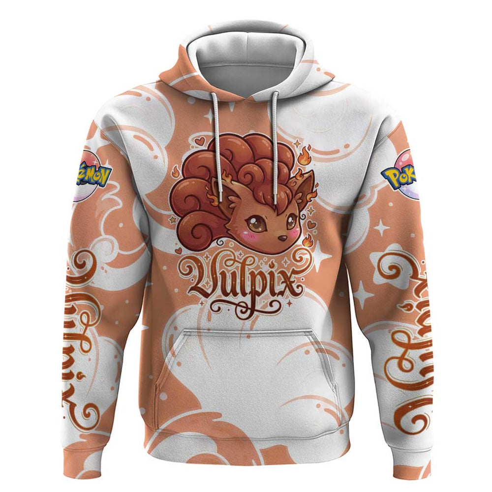 Vulpix Hoodie Vintage Flame Swirl Art Vulpix Hoodie Vintage Flame Swirl Art