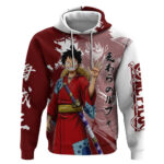 Wano Samurai Luffy Hoodie One Piece Warrior Straw Hat