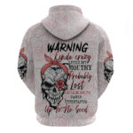 Warning Kinda Crazy Tattooed Girl Rose Hoodie