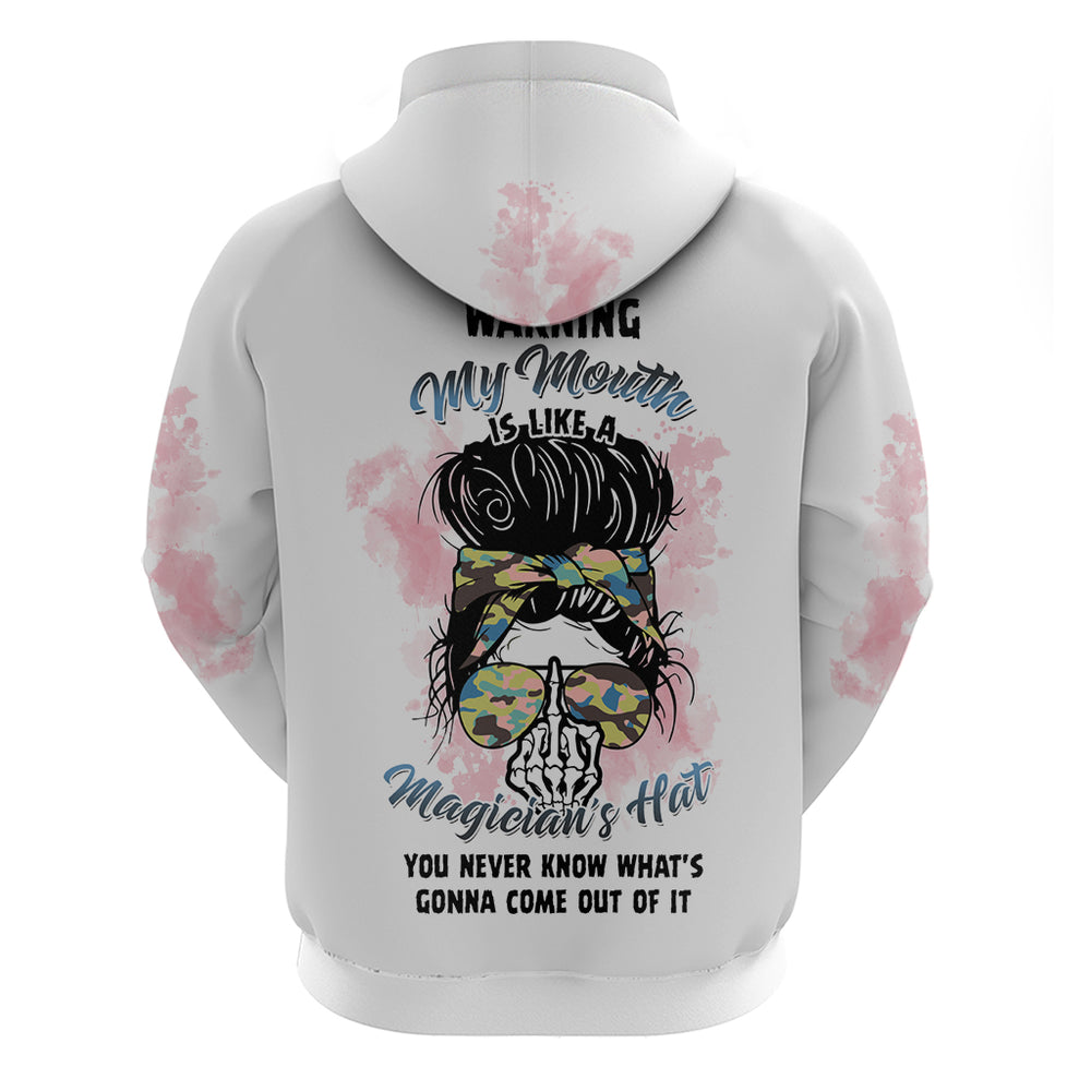 Warning My Mouth Messy Bun Hoodie Warning My Mouth Messy Bun Hoodie