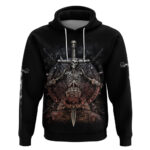 Warrior Skull Hoodie Skull Warrior Viking DT01