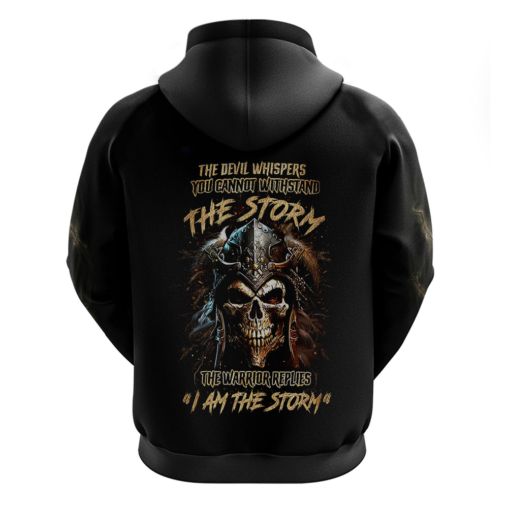 Warrior Skull Hoodie The Warrior Replies Iam The Storm DT01 Warrior Skull Hoodie The Warrior Replies Iam The Storm DT01