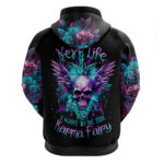 Wings Skull Hoodie Want To Be Karma Fairy Rose Skull DT01