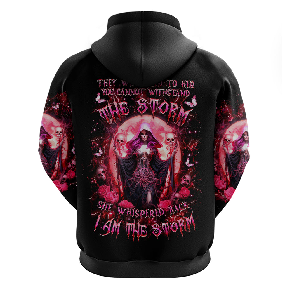 Witch Skull Hoodie She Whispered Back Iam The Storm DT01 Witch Skull Hoodie She Whispered Back Iam The Storm DT01