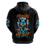 Wolf Skull Hoodie Born As Human But Wolft At Heart DT01