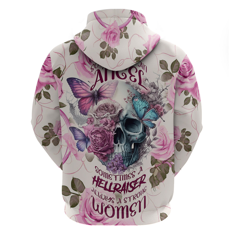 Women Skull Hoodie Some Time An Angel Hellraiser Always A Strong Women Women Skull Hoodie Some Time An Angel Hellraiser Always A Strong Women