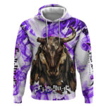 Yami Sukehiro Black Clover Hoodie Dark Magic Anime Style with Purple Smoke and Bull Emblem