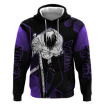 Yuta Okkotsu Jujutsu Kaisen Hoodie Purple Hexagon Design