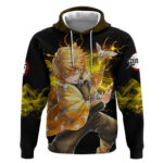 Zenitsu Agatsuma Demon Slayer Hoodie Anime Mix Manga Style