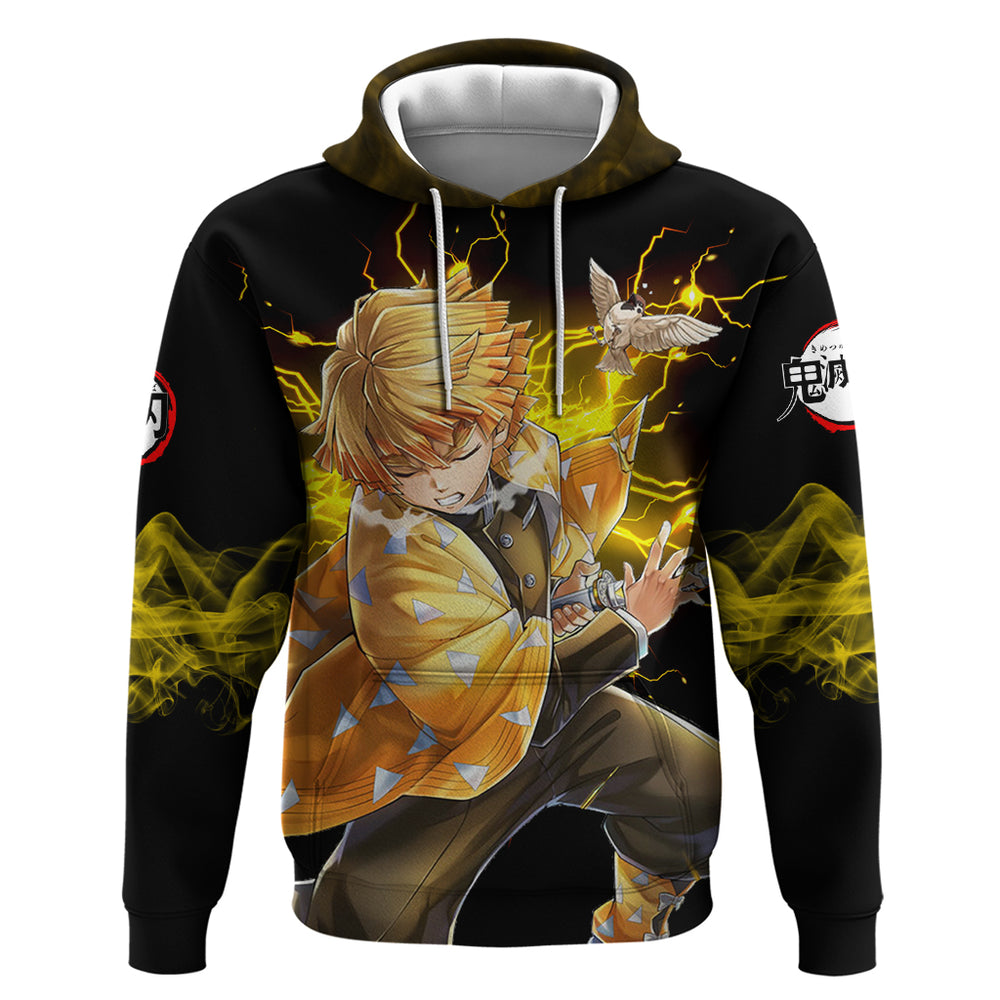 Zenitsu Agatsuma Demon Slayer Hoodie Anime Mix Manga Style Zenitsu Agatsuma Demon Slayer Hoodie Anime Mix Manga Style