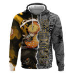 Zenitsu Agatsuma Demon Slayer Hoodie with Yellow and Orange Lightning Breathing Pose Design